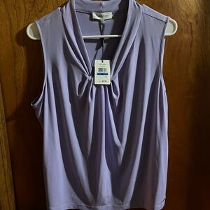 Calvin Klein Women's Light Purple Sleeveless Blouse